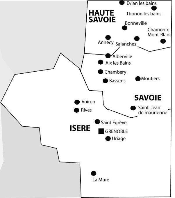 Carte périphérie de Grenoble